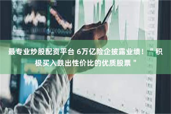 最专业炒股配资平台 6万亿险企披露业绩！＂积极买入跌出性价比的优质股票＂