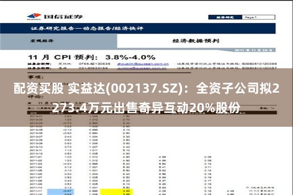 配资买股 实益达(002137.SZ)：全资子公司拟2273.4万元出售奇异互动20%股份