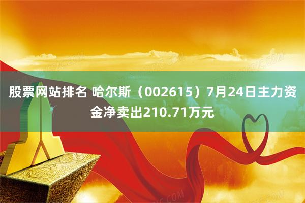 股票网站排名 哈尔斯（002615）7月24日主力资金净卖出210.71万元