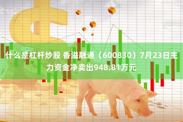 什么是杠杆炒股 香溢融通（600830）7月23日主力资金净卖出948.81万元