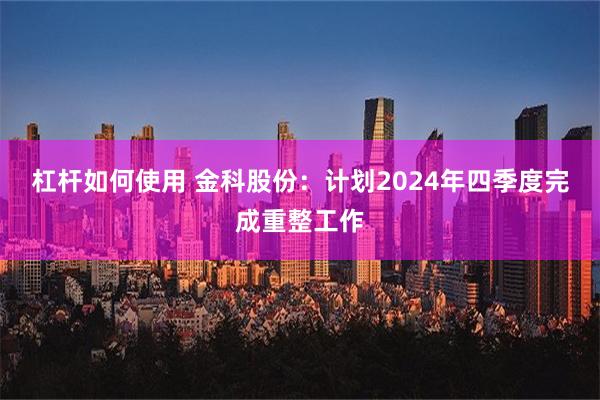 杠杆如何使用 金科股份：计划2024年四季度完成重整工作