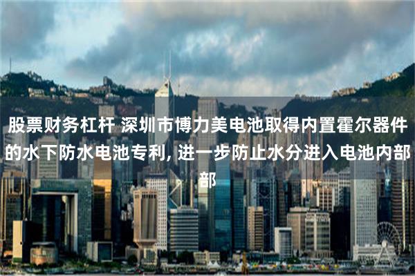 股票财务杠杆 深圳市博力美电池取得内置霍尔器件的水下防水电池专利, 进一步防止水分进入电池内部